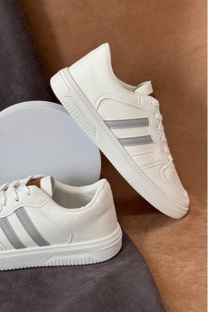 Кеди чоловічі демісезонні, колір біло-сірий, 248RR168