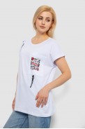 Футболка жіноча з принтом, колір білий, 244R2413 - фото № 2