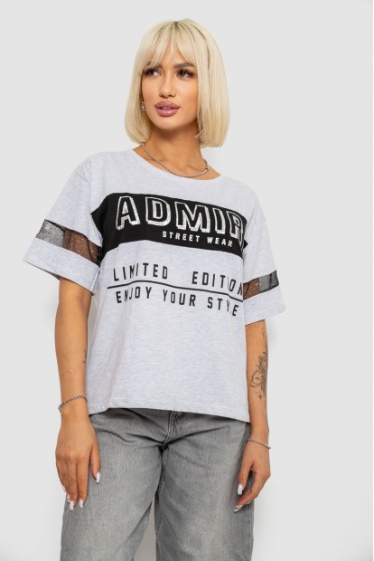 Футболка женская с принтом, цвет серый, 244R2153-5