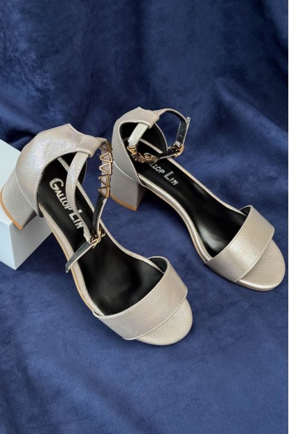 Босоножки женские, цвет серый, 243RE276