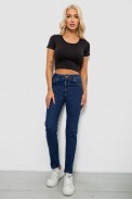 Джинси жіночі однотонні Skinny, колір синій, 244R9001 - фото № 1