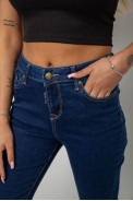 Джинси жіночі однотонні Skinny, колір синій, 244R9001 - фото № 4