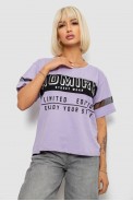 Футболка женская с принтом, цвет сиреневый, 244R2153-5 - фото № 0