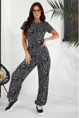 Костюм женский повседневный с принтом, цвет черный, 257R815-2