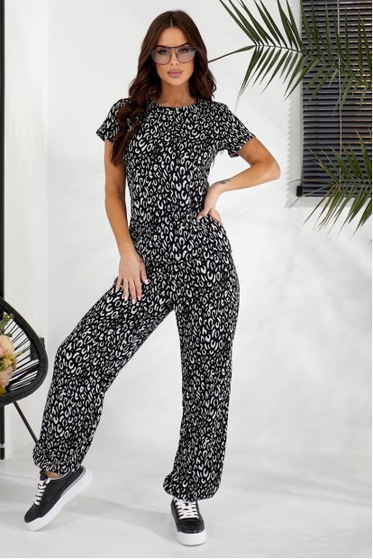 Костюм женский повседневный с принтом, цвет черный, 257R815-2