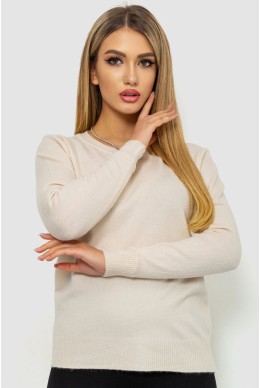 Кофта женский однотонный повседневный  -уценка, цвет светло-бежевый, 244R2033-U-8