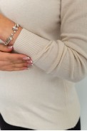 Кофта жіноча однотонна повсякденна  -уцінка, колір світло-бежевий, 244R2033-U-8 - фото № 4
