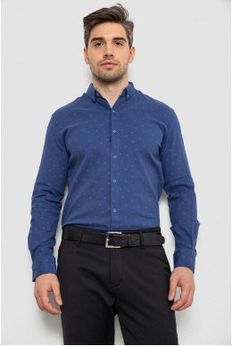 Рубашка мужская с принтом, цвет джинс, 214R7365-1
