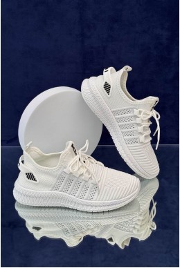 Кросівки жіночі  текстиль, колір біло-сірий, 243RF68