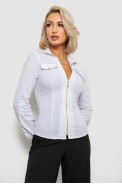 Сорочка жіноча однотонна  -уцінка, колір білий, 230R303-U-99 - фото № 2