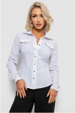 Сорочка жіноча однотонна  -уцінка, колір білий, 230R211-U-34