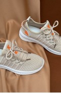 Кросівки жіночі  текстиль, колір бежевий, 243RF68 - фото № 1