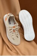 Кросівки жіночі  текстиль, колір бежевий, 243RF68 - фото № 2