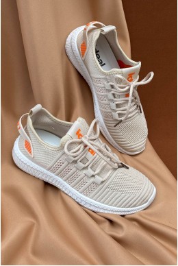 Кросівки жіночі  текстиль, колір бежевий, 243RF68