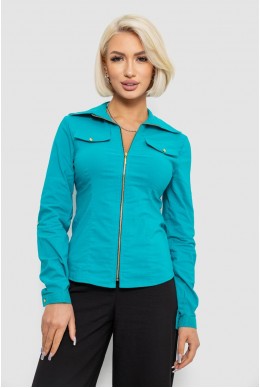 Сорочка жіноча однотонна  -уцінка, колір бірюзовий, 230R303-U-102