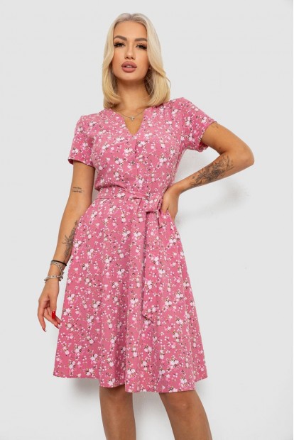 Платье софт с принтом, цвет темно-пудровый, 230R0032