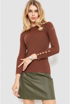 Кофта женская трикотажная однотонная, цвет шоколадный, 204R017