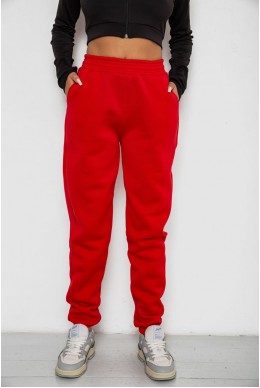 Спортивные штаны женские на флисе  -уценка, цвет красный, 238R57828-U-39