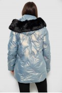 Куртка женская зимняя короткая, цвет голубой, 244R22-832 - фото № 4