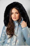 Куртка женская зимняя короткая, цвет голубой, 244R22-832 - фото № 5