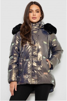 Куртка женская зимняя короткая, цвет серый, 244R22-832