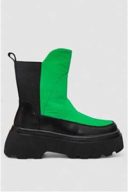 Ботинки женские зимние на меху, цвет зеленый, 243R90