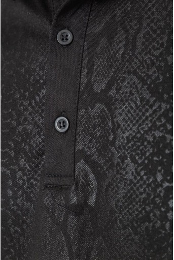 Купить Поло мужское с длинными рукавами, цвет черный, 157R303-1 - Фото №5