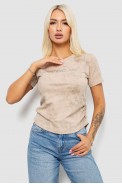 Футболка женская с принтом, цвет светло-бежевый, 221R3309 - фото № 0