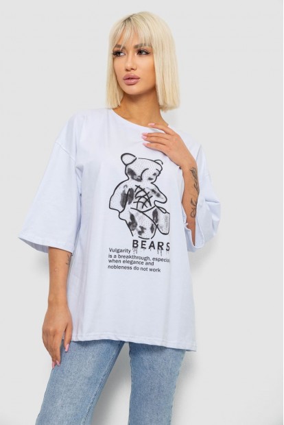 Футболка жіноча з принтом  -уцінка, колір білий, 244R2029-5-U