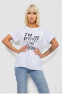 Футболка жіноча з принтом  -уцінка, колір білий, 244R2349-5-U - фото № 0