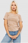 Футболка женская с принтом, цвет бежевый, 221R3309 - фото № 0