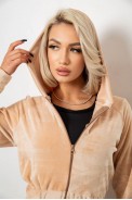 Спортивный костюм женский велюровый  -уценка, цвет бежевый, 257R4125-U-1 - фото № 4