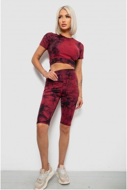 Костюм жіночий домашній, колір бордовий, 214R340-10