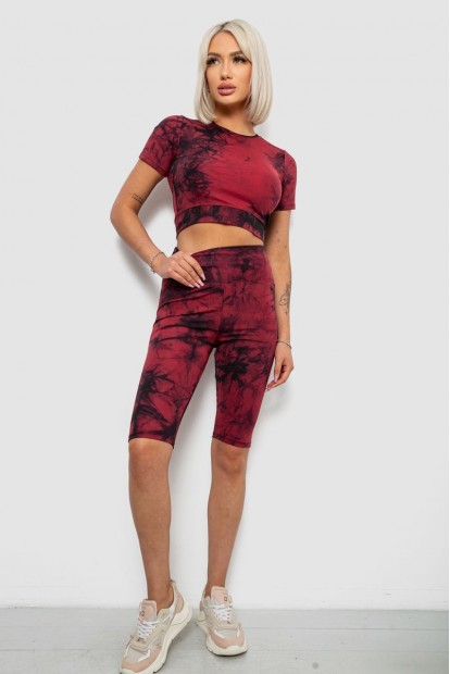 Костюм жіночий домашній, колір бордовий, 214R340-10