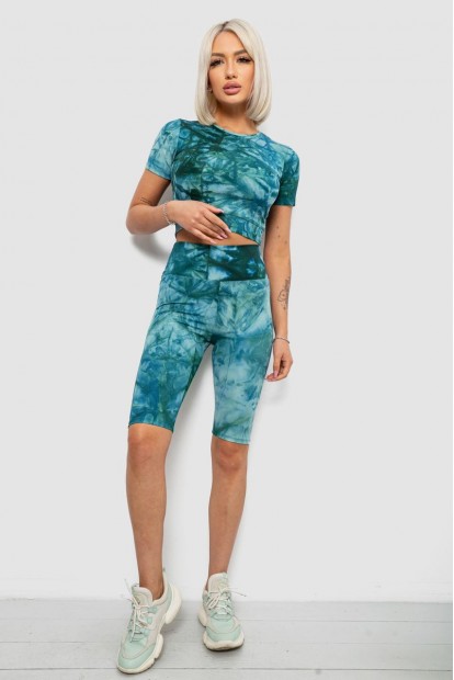 Костюм жіночий домашній, колір зелений, 214R340-10