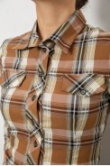 Рубашка женская  230R063-25, цвет Коричневый - фото № 4