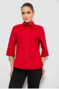 Рубашка женская однотонная, цвет красный, 230R068-4 - фото № 0