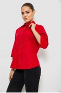 Рубашка женская однотонная, цвет красный, 230R068-4 - фото № 2