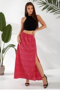Спідниця софт однотонна в горошок  -уцінка, колір червоний, 257R11-1-U оптом - фото № 1