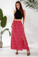 Спідниця софт однотонна в горошок  -уцінка, колір червоний, 257R11-1-U оптом - фото № 0