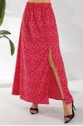 Спідниця софт однотонна в горошок  -уцінка, колір червоний, 257R11-1-U оптом - фото № 2