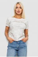Футболка женская с принтом, цвет молочный, 221R3309 - фото № 0