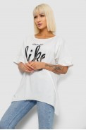 Футболка жіноча з принтом  -уцінка, колір молочний, 244R4023-U - фото № 2