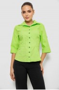 Рубашка женская однотонная, цвет салатовый, 230R068-4 - фото № 0
