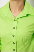 Рубашка женская однотонная, цвет салатовый, 230R068-4 - фото № 4
