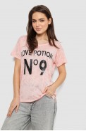 Футболка женская с принтом, цвет персиковый, 244R2073-1 - фото № 0
