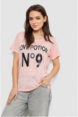 Футболка женская с принтом, цвет персиковый, 244R2073-1