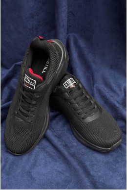 Кроссовки мужские демисезонные, цвет черно-красный, 248RH239