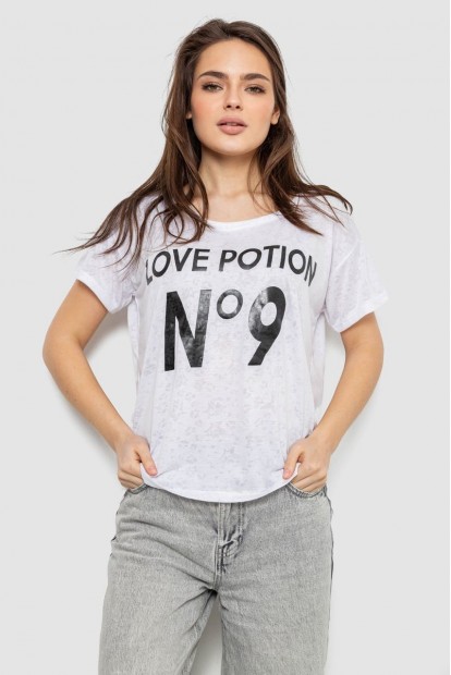 Футболка женская с принтом, цвет белый, 244R2073-1