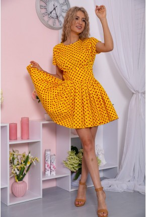 Літня сукня в горох жовтого кольору 167R115-1